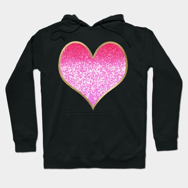 Heart - golden bright pink gradient Hoodie by RoseAesthetic